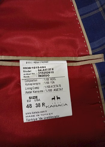 Karaca marka 48 beden Lacivert Ekose Desenli Erkek Ceket - Görsel 3