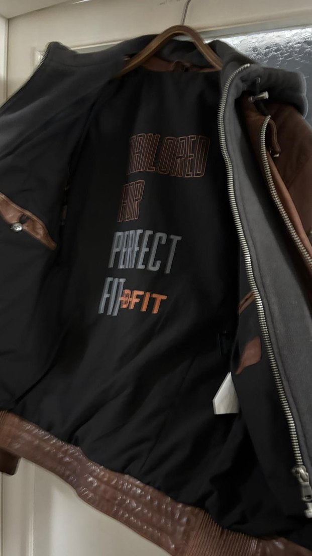 Kahverengi Fermuarlı Biker Deri Ceket - Görsel 4