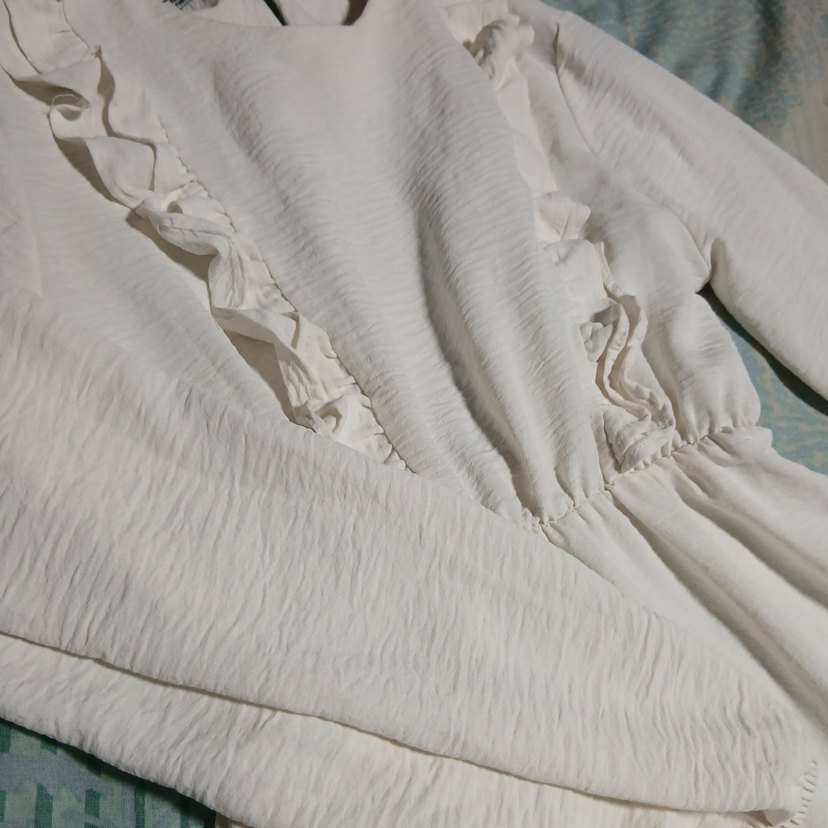 Beyaz Fırfırlı Elbise - Görsel 2