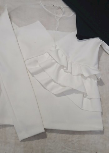 Uzun Kollu Fırfırlı Mini Bluz (ikili) - Görsel 4