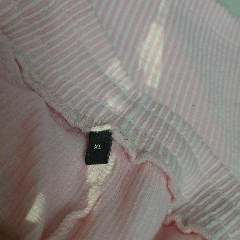 Pembe Beyaz Çizgili Kadın Keten Pantolon - Görsel 3