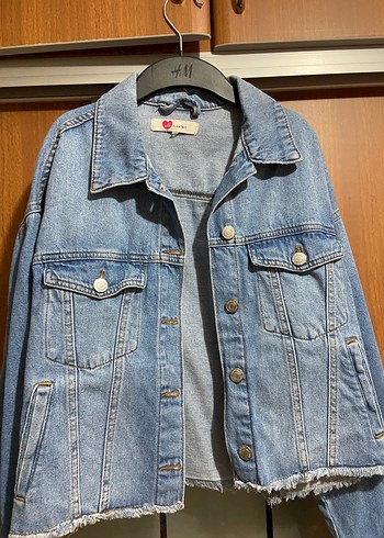 Düğmeli Mavi Denim Ceket - Görsel 2