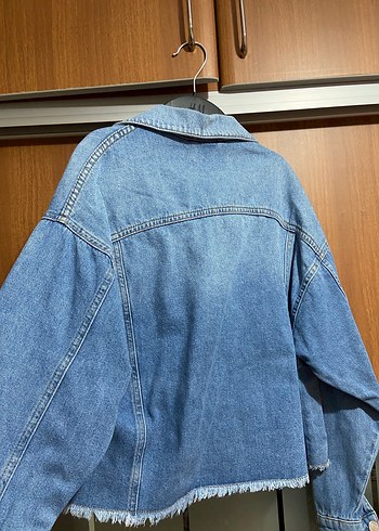 Düğmeli Mavi Denim Ceket - Görsel 3