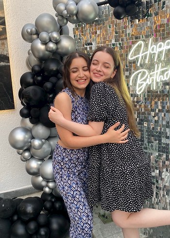 Siyah Puantiyeli Uzun Salaş Elbise - Görsel 4