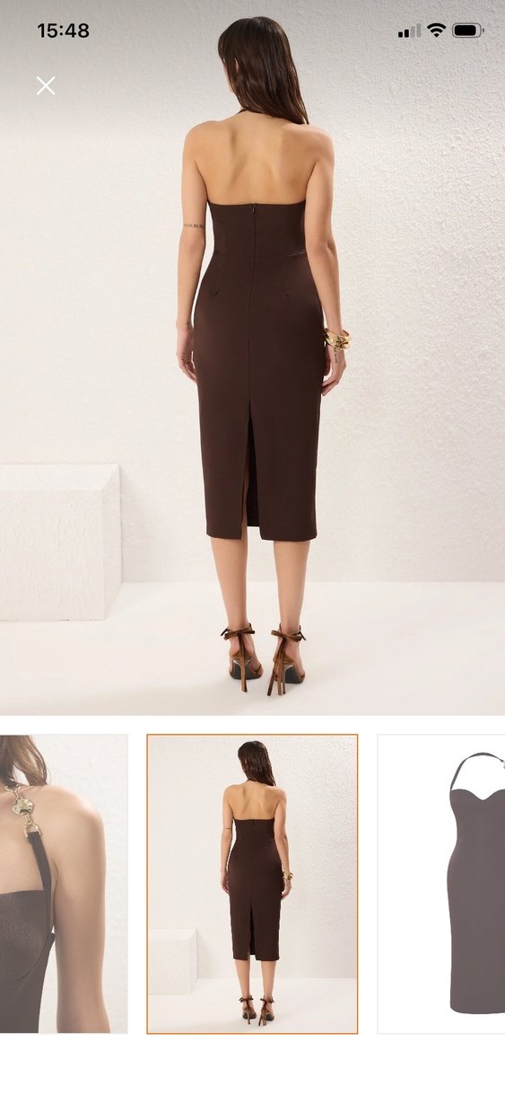 Kahverengi  Kalem Elbise - Görsel 4