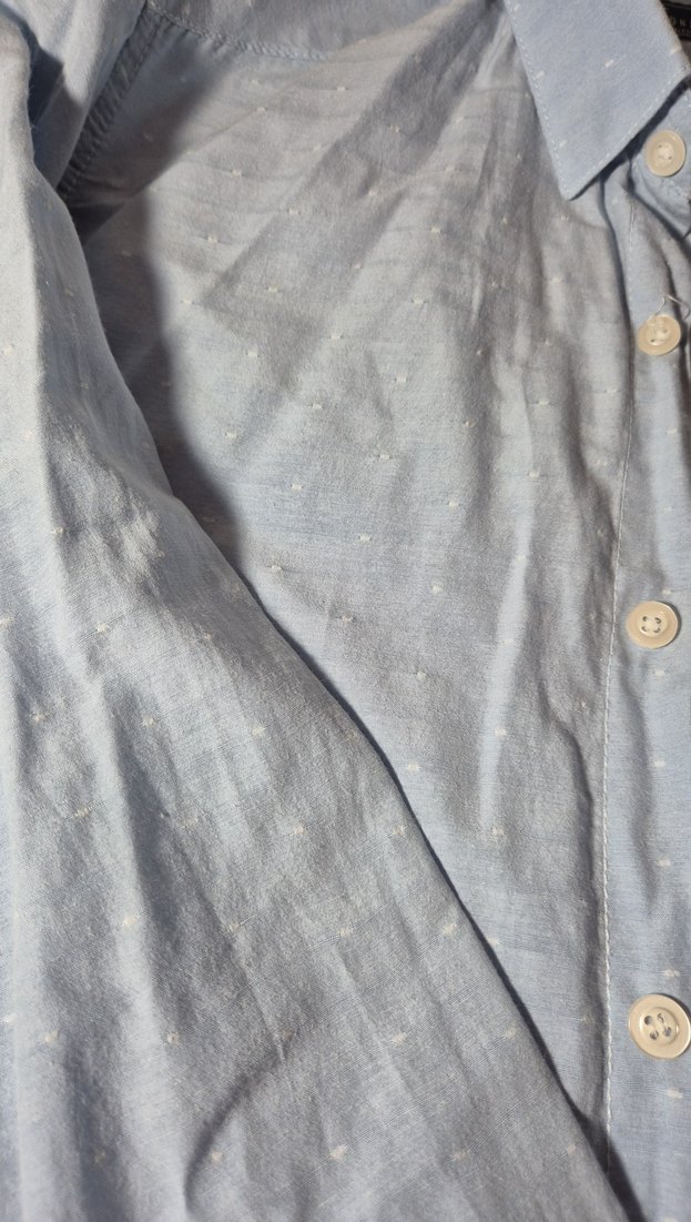 mavi pamuklu Erkek Gömlek Uzun Kollu - Görsel 2