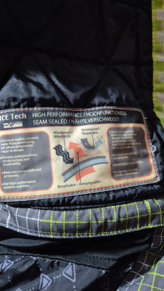 yeşil kareli Erkek Kayak Montu, Fermuarlı, Rahat Kesim - Görsel 3