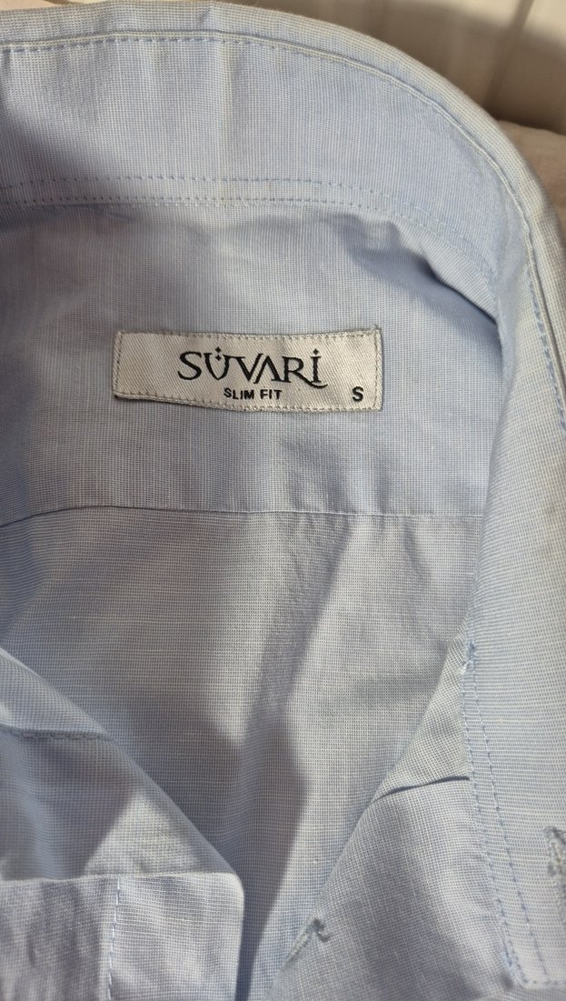 uzun kollu mavi erkek gömleği - Görsel 2