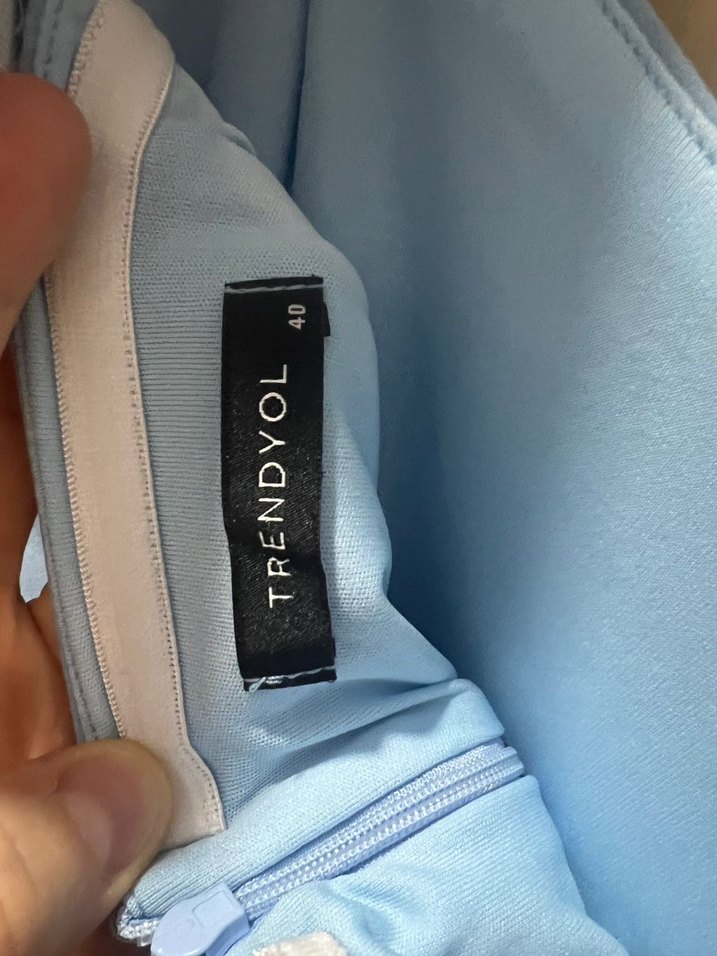 Mavi Drapeli Uzun Abiye Elbise - Görsel 3