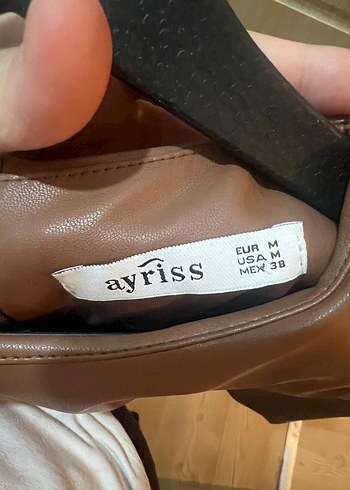 Kahverengi Deri Midi Elbise - Görsel 3