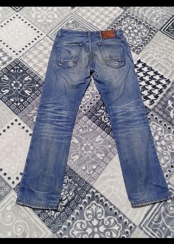 Gri Mavi Erkek Yırtık Denim Jean - Görsel 2