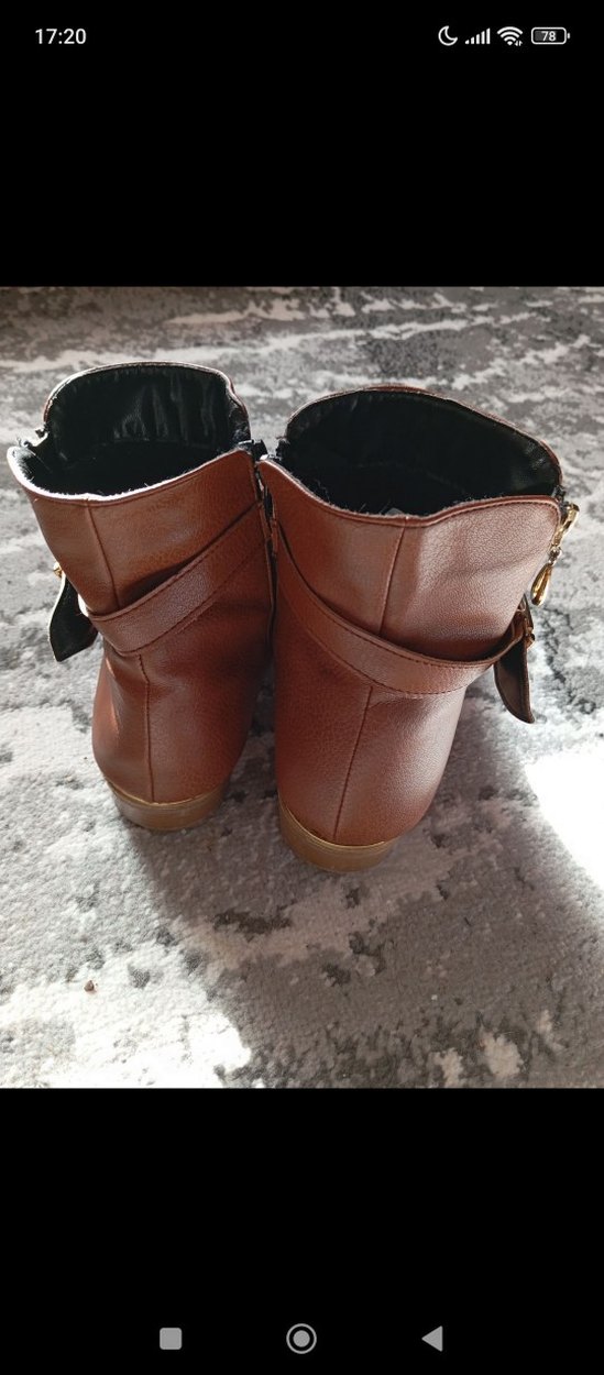 Kahverengi Tokalı Dolgu Topuk Kadın Bot - Görsel 2