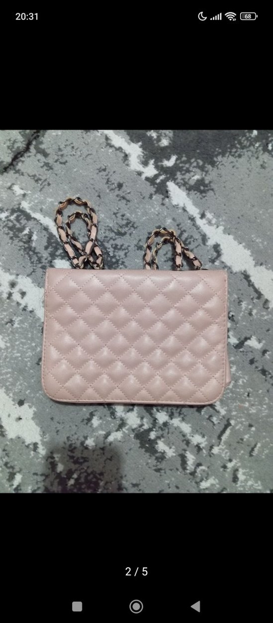 Pembe Kareli Kadın El Çantası - Görsel 2