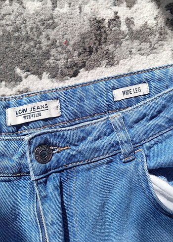 Kadın Mavi Bol Kesim Midi Kot Pantolon - Görsel 3