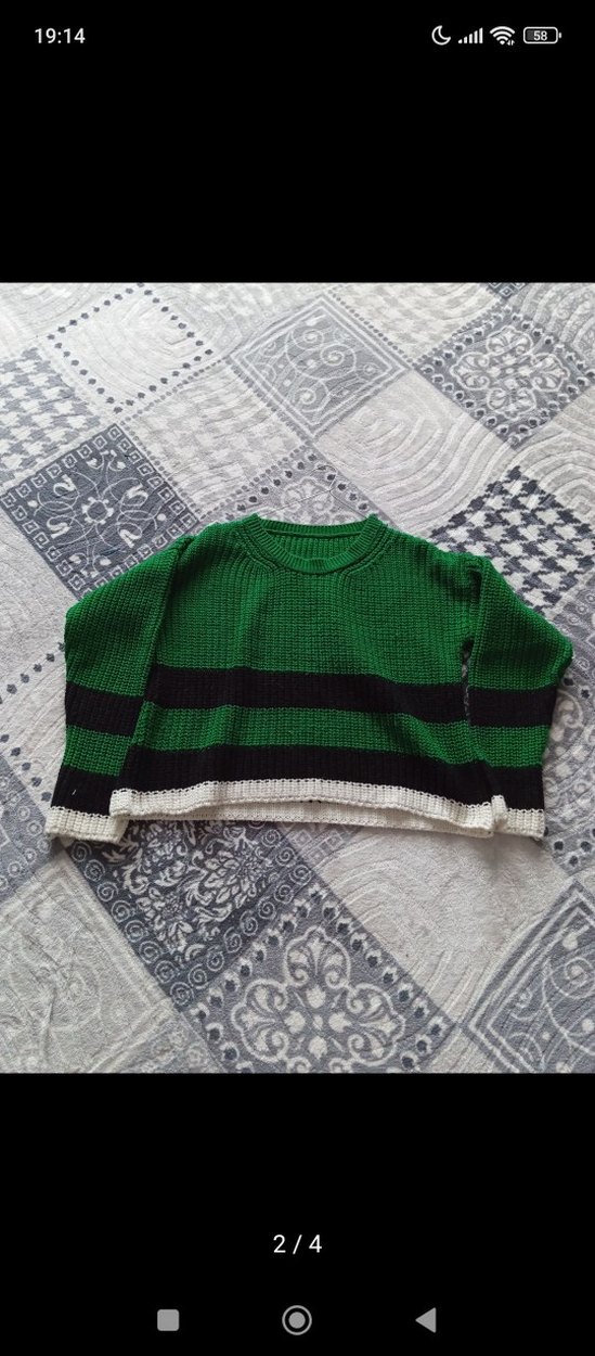 Renkli Çizgili Kadın Triko Kazak - Görsel 2