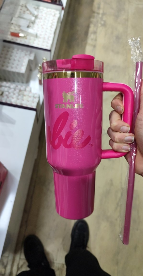 Pembe Barbie Stanley Termos Şişe - Görsel 3
