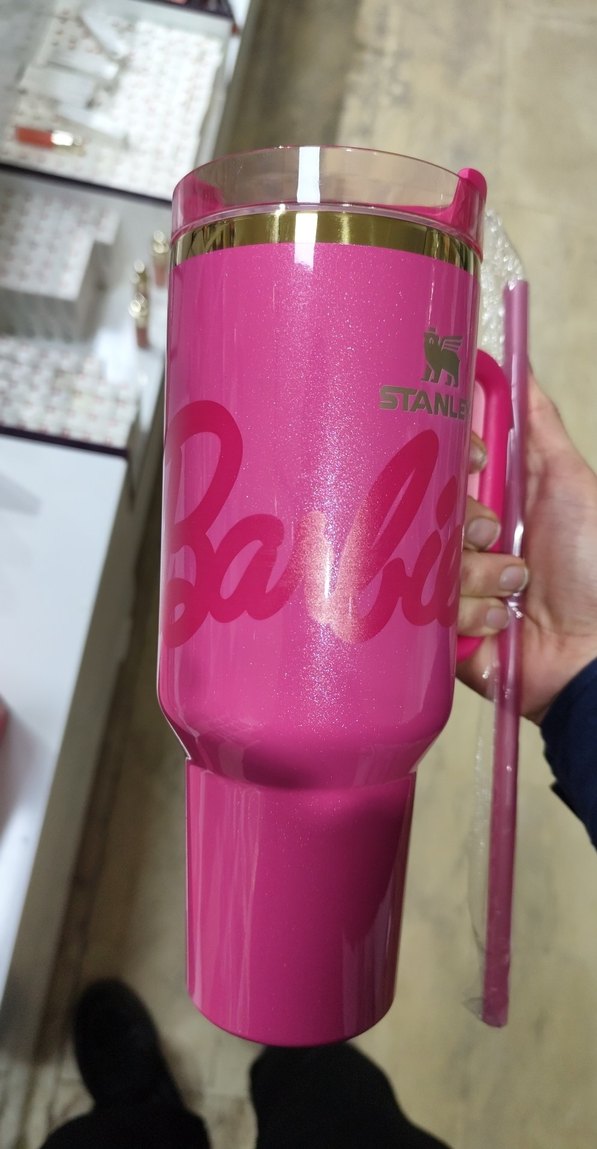 Pembe Barbie Stanley Termos Şişe - Görsel 2