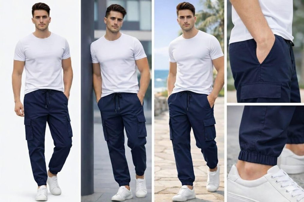 Erkek Lacivert Kargo Pantolon - Görsel 5