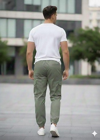 Erkek Yeşil Kamuflaj Kargo Pantolon - Görsel 5