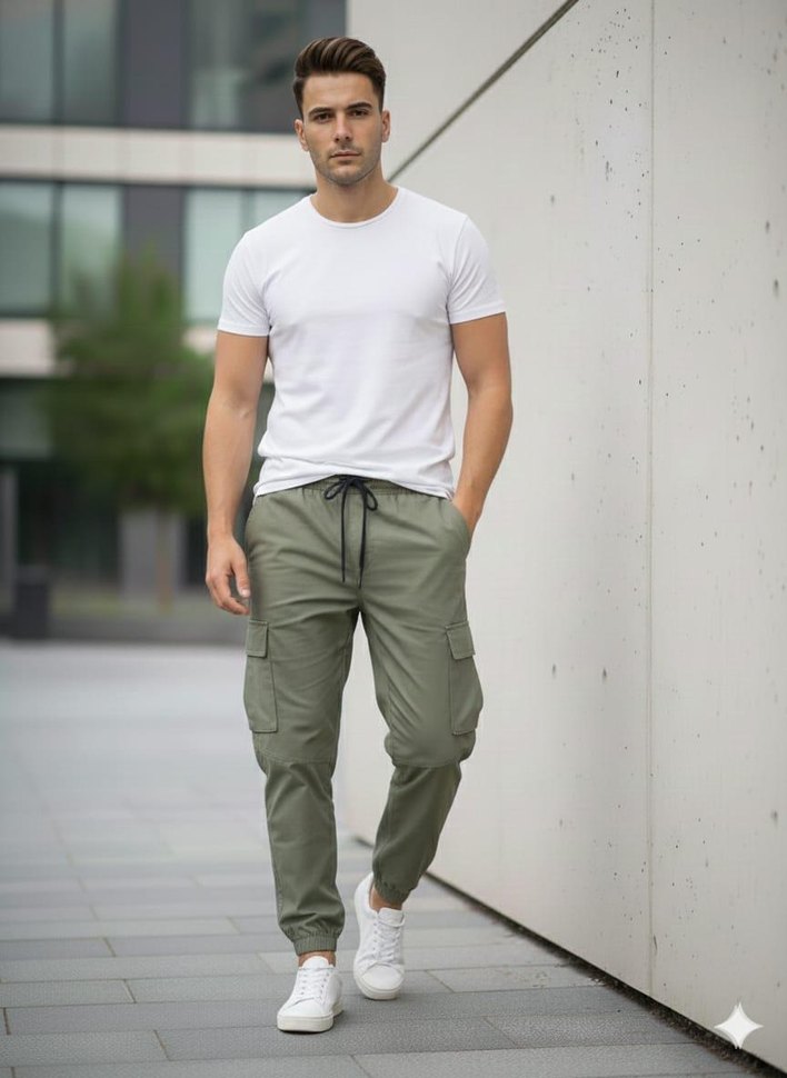 Erkek Yeşil Kamuflaj Kargo Pantolon - Görsel 3