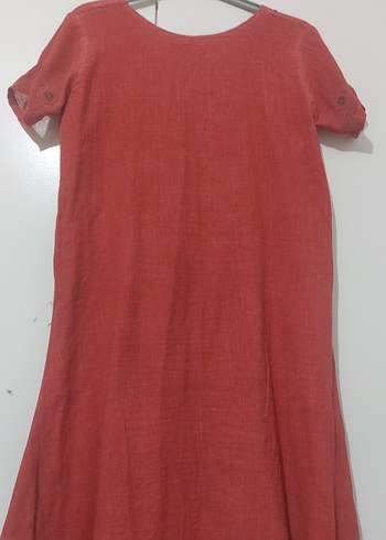 Nakışlı Kırmızı Bohem Uzun Elbise - Görsel 3