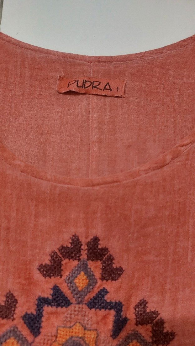 Nakışlı Kırmızı Bohem Uzun Elbise - Görsel 2