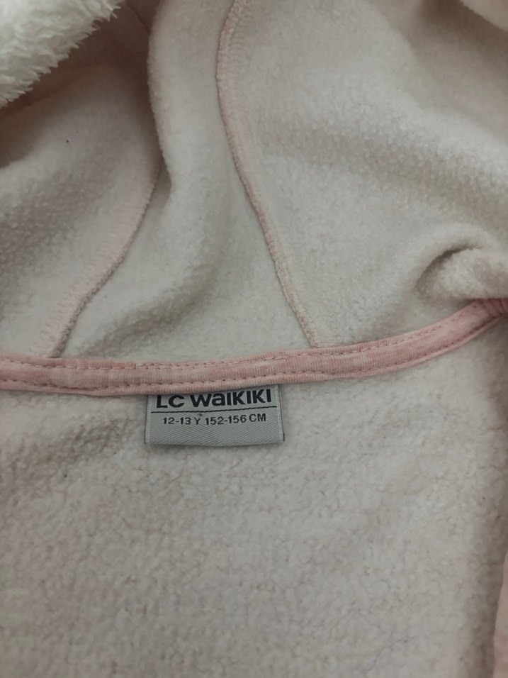 Kapüşonlu Pembe Kız Çocuk Triko Yelek - Görsel 2