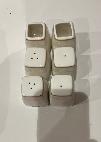 Emsan Beyaz Gri Tuzluk ve Biberlik Seti - Görsel 2