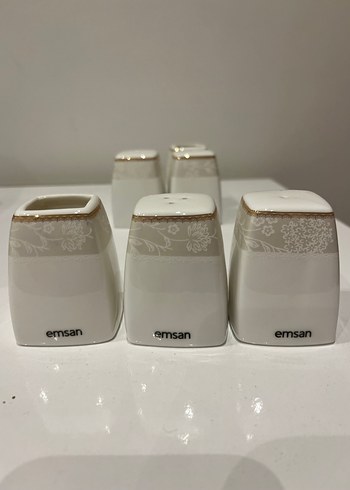 Emsan Beyaz Gri Tuzluk ve Biberlik Seti - Görsel 4