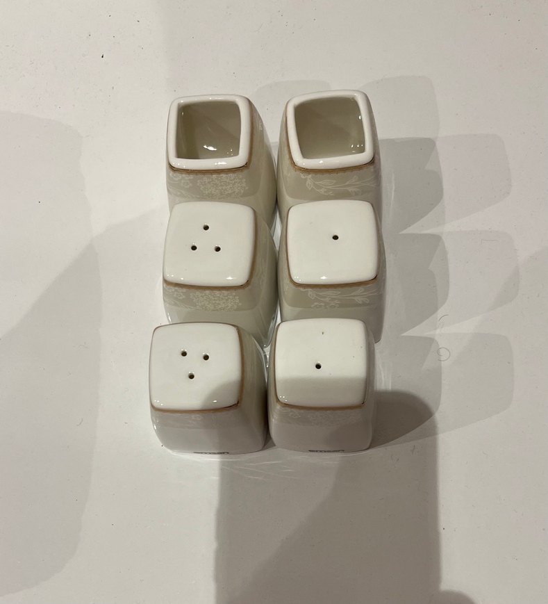 Emsan Beyaz Gri Tuzluk ve Biberlik Seti - Görsel 2