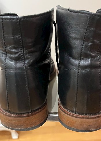 Erkek Siyah Hakiki Deri Bağcıklı Bot - Görsel 4