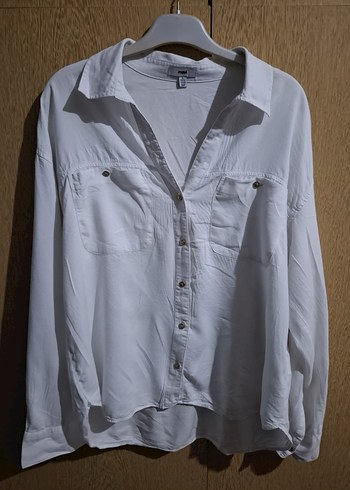 Kadın Beyaz Keten uzun kollu Gömlek - Görsel 3