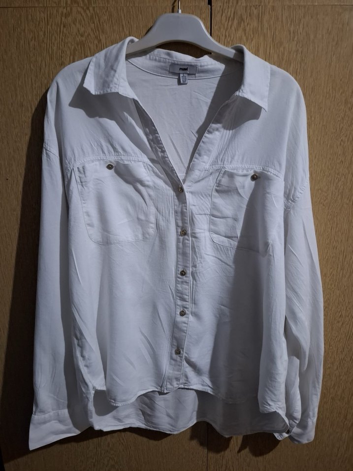 Kadın Beyaz Keten uzun kollu Gömlek - Görsel 3