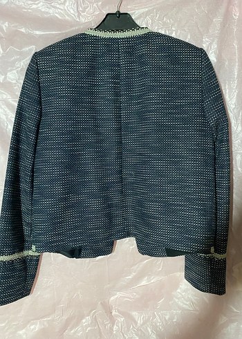 Düğmeli Lacivert Midi Kadın Ceket - Görsel 2