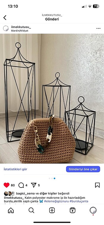  Beden Polyester makrome burslu clutch çanta