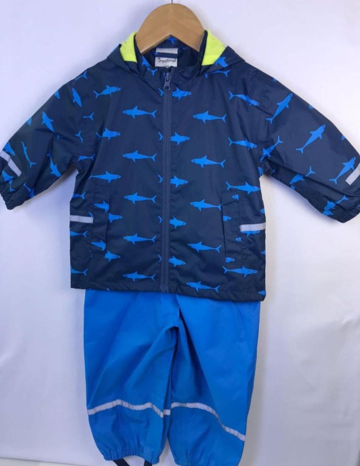 İmpidimpi Erkek Çocuk Mavi Baskılı Yağmurluk - Görsel 2