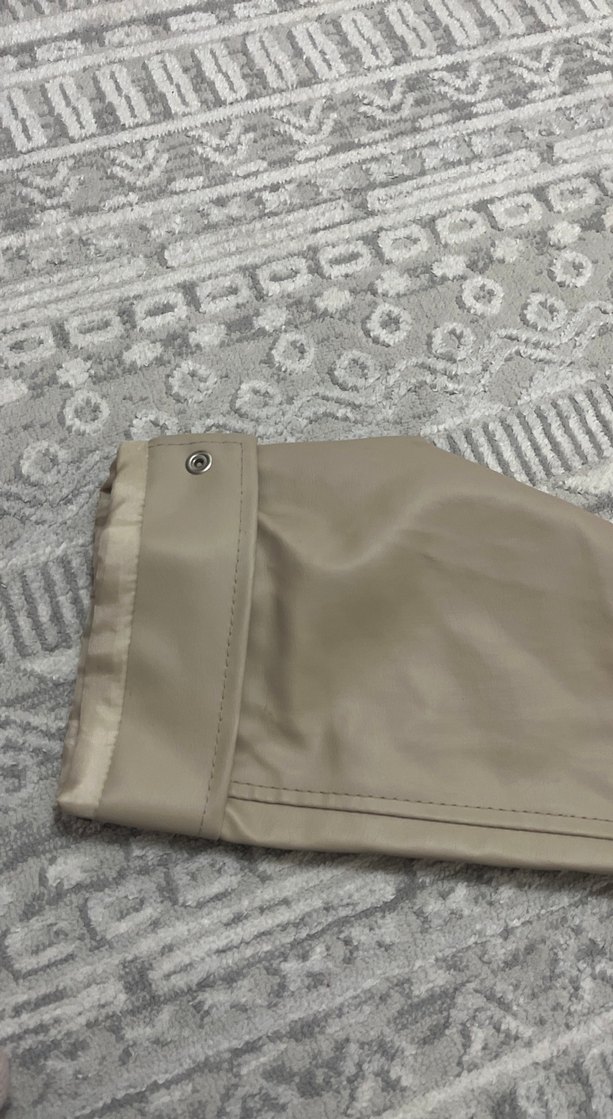 Bej Kadın Deri Ceket, Fermuarlı, Midi Boy - Görsel 4