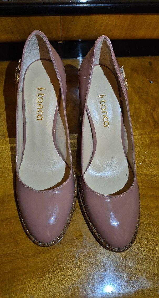 Klasik Bej Tokalı Yüksek Topuklu Stiletto Sıfır ürün - Görsel 3