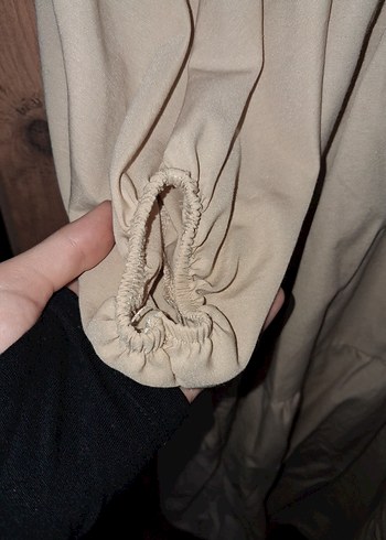 Nakışlı, Uzun Kollu, Bej Kadın Elbise - Görsel 2