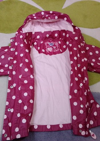 Kız Çocuk Puanlı Kapüşonlu Yağmurluk - Görsel 4