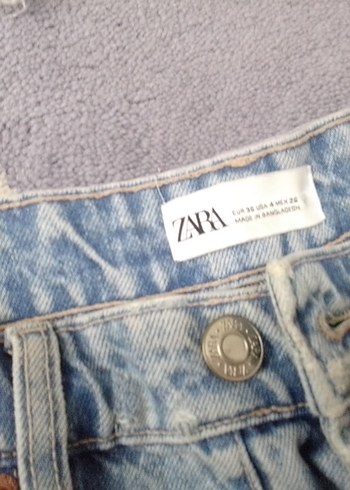 Düğmeli Mavi Mini Kot Şort - Görsel 4