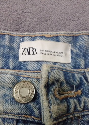 Düğmeli Mavi Mini Kot Şort - Görsel 3