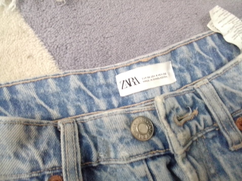 Düğmeli Mavi Mini Kot Şort - Görsel 4