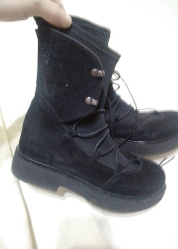 Siyah Yılan Desenli Tokalı Stiletto - Görsel 13