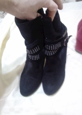 Siyah Yılan Desenli Tokalı Stiletto - Görsel 17