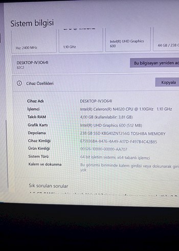 LENOVO V14 IGL LAPTOP - Görsel 4