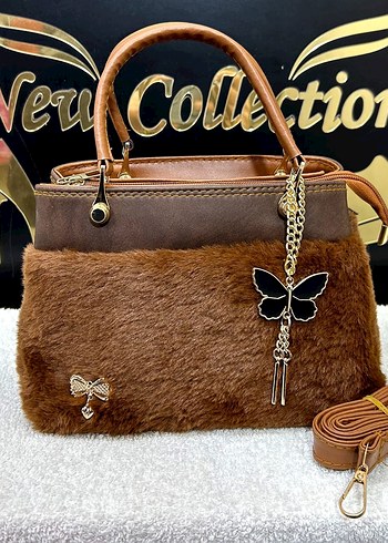 Kürk Detaylı Leopar Desenli Kadın Çanta - Görsel 3