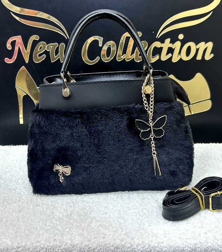 Kürk Detaylı Leopar Desenli Kadın Çanta - Görsel 2