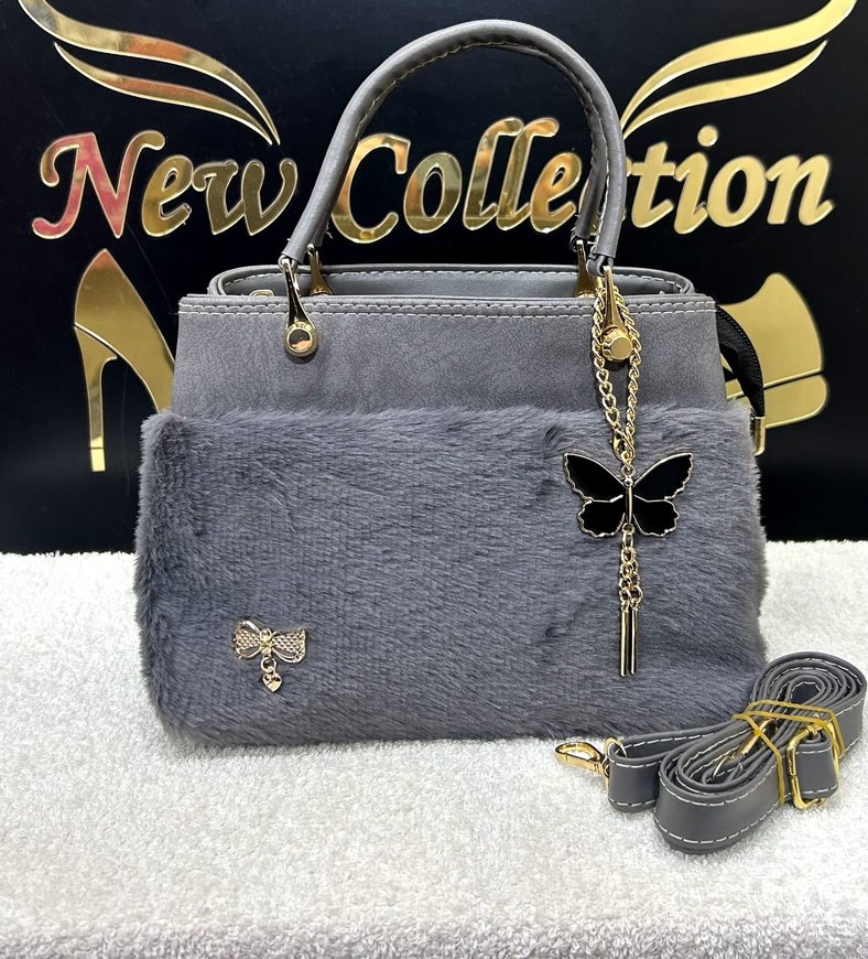 Kürk Detaylı Leopar Desenli Kadın Çanta - Görsel 4