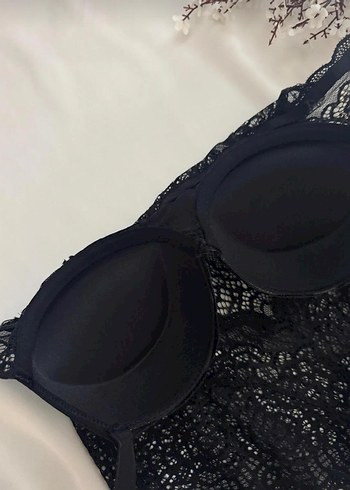 Pastel Pembe Dantel Midi Büstiyer - Görsel 7